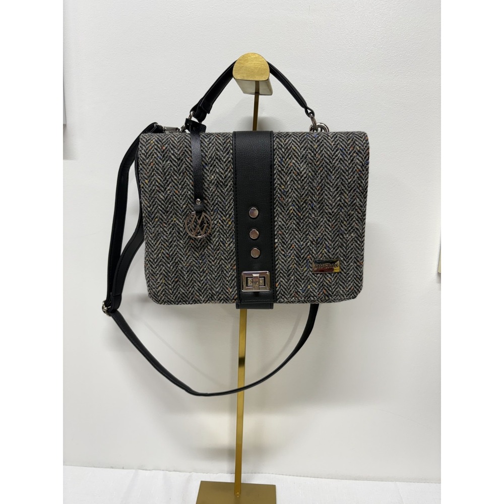 Mucros Weavers Ireland Heritage Wool Herringbone Turn-Lock Crossbody/Handbag‎